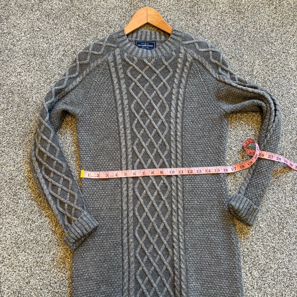 Kiel James Patrick Gray Cable Knit Sweater Dress Small – Classic Preppy Winter S - Picture 6 of 10